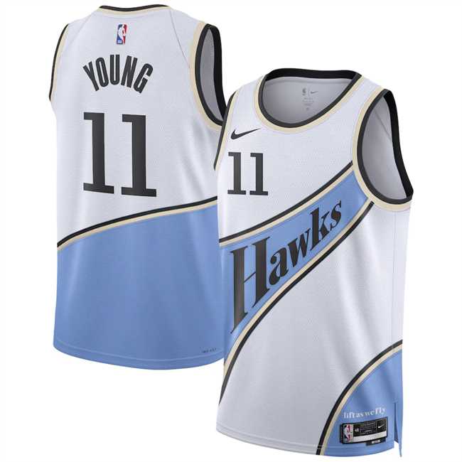 Men%27s Atlanta Hawks #11 Trae Young White 2024-25 City Edition Stitched Jersey Dzhi